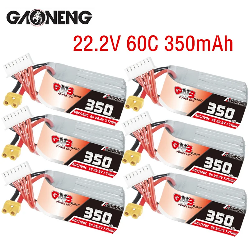 

Upgraded GNB 6S 22.2V 350mAh 60C/120C Lipo Battery For Four-Axis FPV Racing Drone RC UAV Helicopter Parts 22.2V Battery