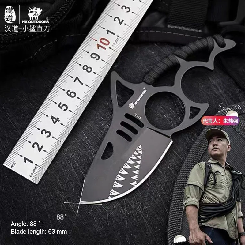 

HX-OUTDOORS маленький прямой нож Акула, инструмент для повседневного использования, открывающийся Быстрый нож, острый высокопрочный уличный ант...