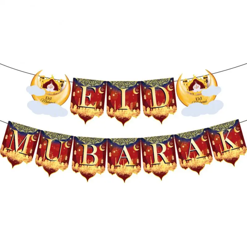 

Latex Balloons Banner Eid Mubarak Ornament Air Balloons Latex Balloons Set Ramadan Decor Streamer Party Atmosphere Supplies