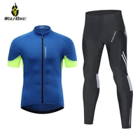 wosawe breathable men bicycle clothing suit short sleeve top shirts padded leggings pants uniform mtb bike cycling jersey set