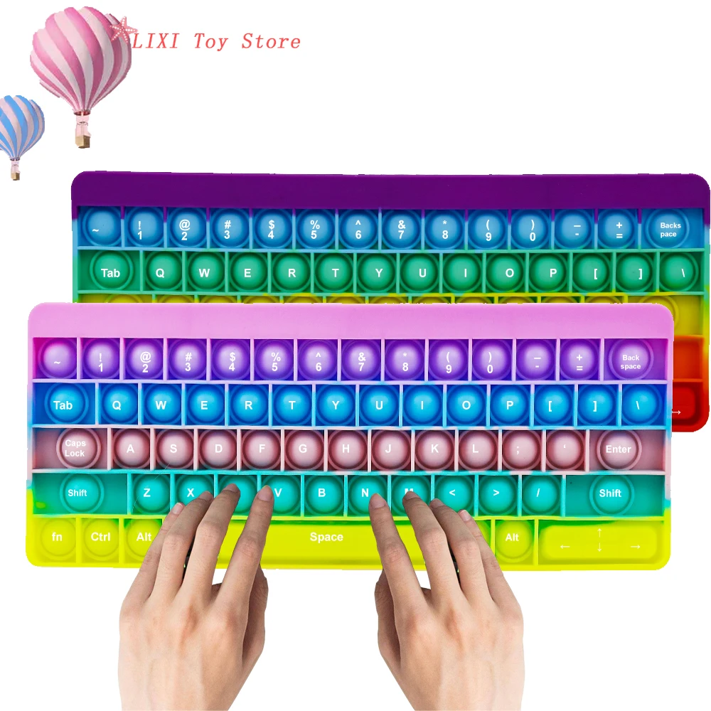 pop fidget toys antistress push bubble squishy silicone calculator keyboard 26 letter simple dimple children kids fidget toys free global shipping