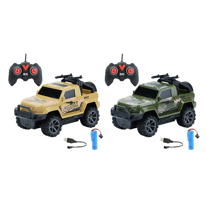

Модный военный внедорожный пикап H37A с имитацией зарядки, боевой автомобиль с подсветкой и дистанционным управлением, игрушечный автомобил...