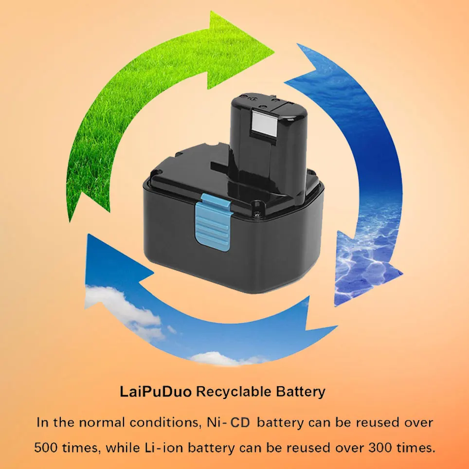 

2022 12800mAh rechargeable battery for Hitachi 14.4V EB1414S EB14B EB1412S CJ14DL DS14DVF3 NI-CD WH 14DAF2、WH14DH、 WH14DL，WH14DM