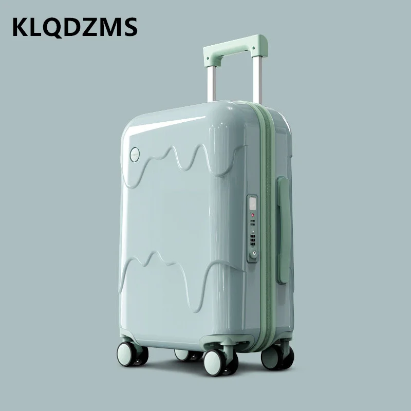 

KLQDZMS 20"24"26" Inch The New Men's Trolley Suitcase Lightweight Silent Boarding Box Girls Candy Color Roller Hand Luggage