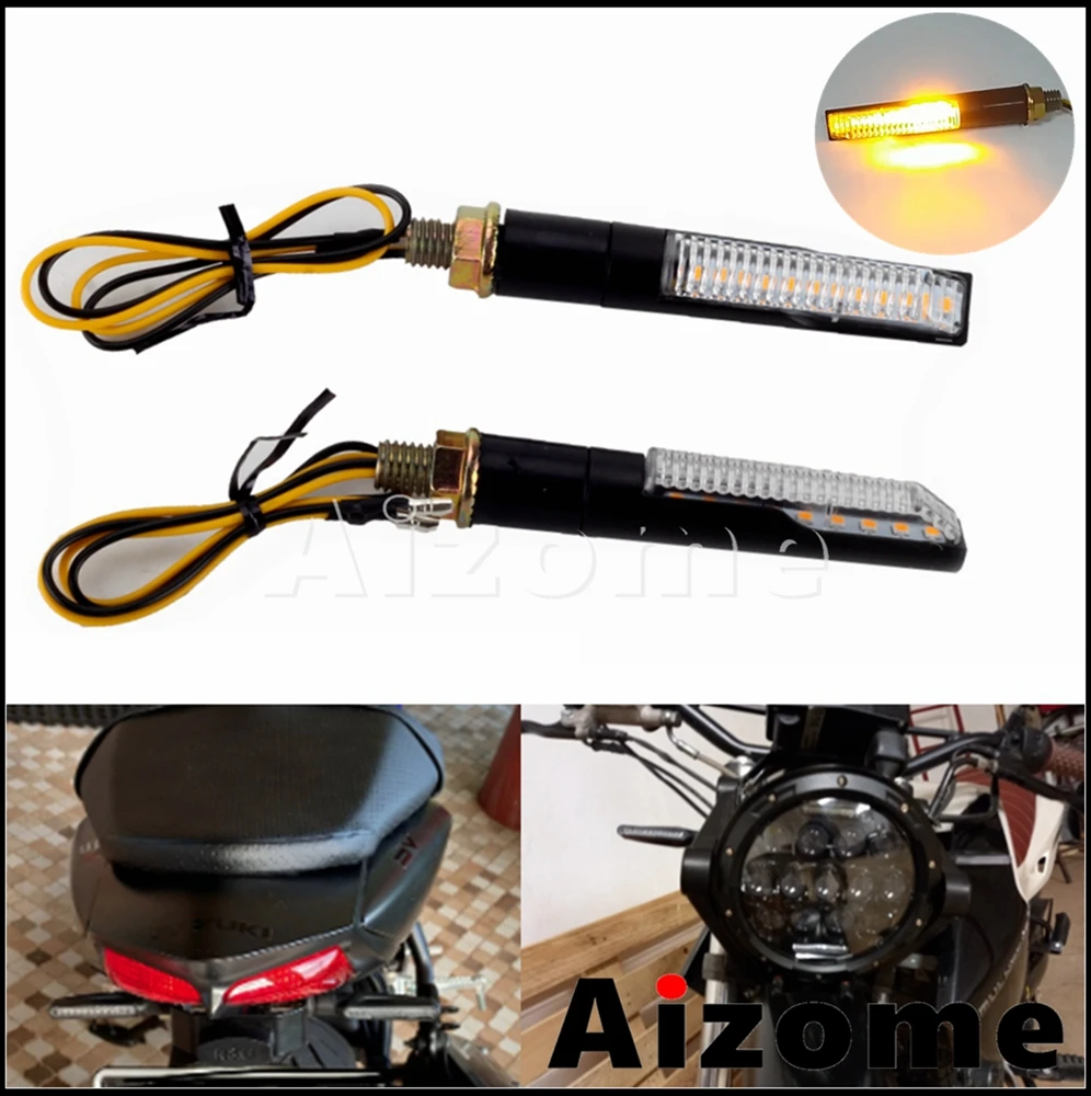 

Universal Motorcycle Turn Signals LED Sequential Amber Flowing Water Light Blinker Indicator Lamp For Harley Honda Suzuki Yamaha