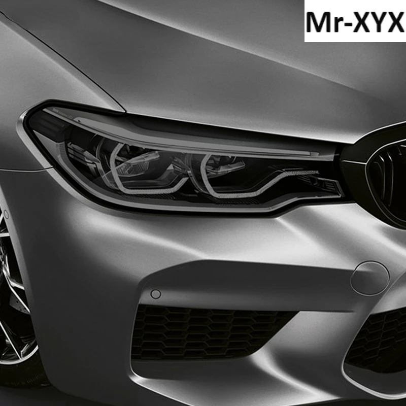 

2 Pcs Car Headlight Protective Film Headlamp Restoration Transparent Black TPU Sticker For BMW M5 F10 F90 2011-2020 Accessories