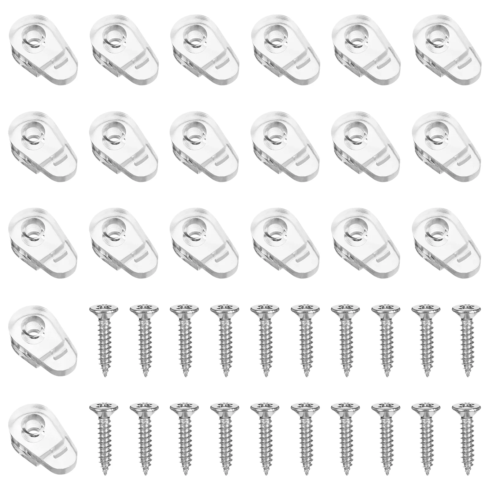 

20 Pcs Hanging Mirror Glass Retainer Clips Screws Fixing Securing Mounting Plastic Clear Holder Tool