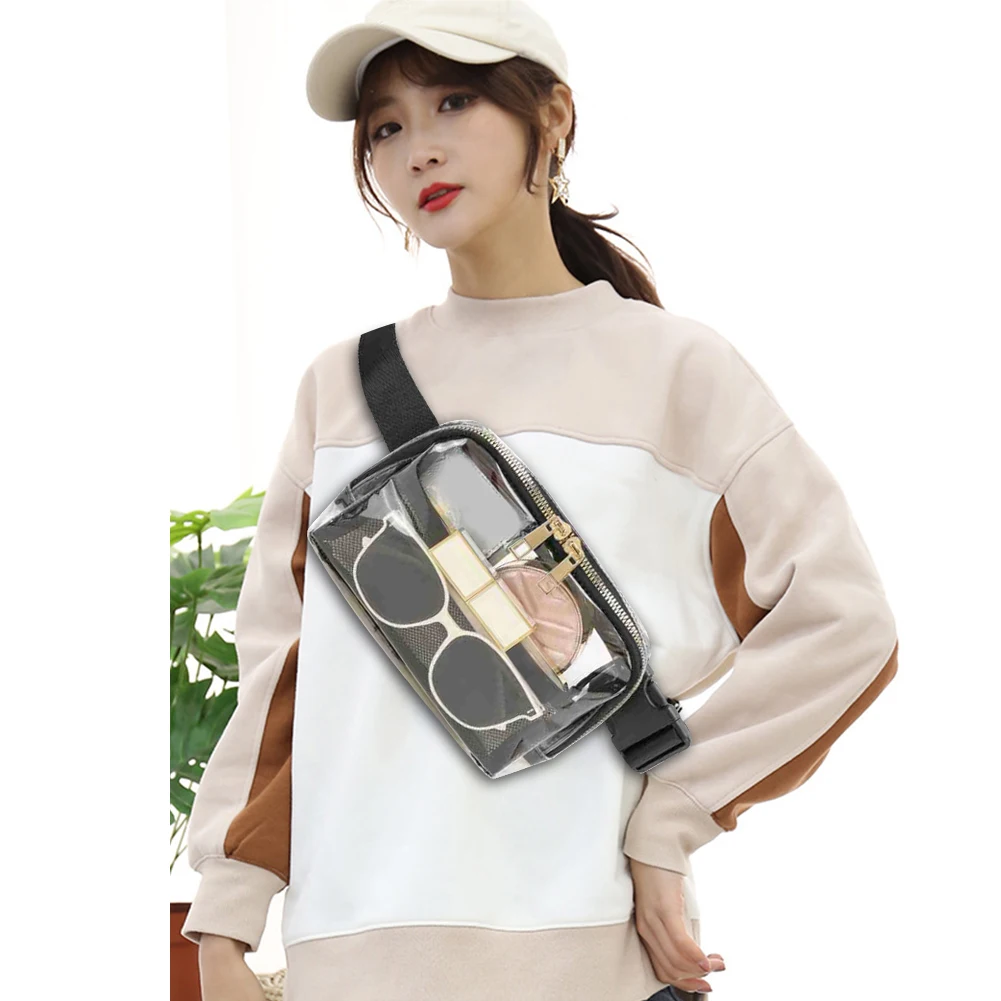 

Women Clear Chest Bag Outdoor Sports Running Transparent Messenger Bags Fashion Waterproof Simple Casual Waist Pack Belt Bag