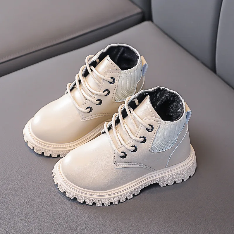 New Girls Boys Fashion Leather Boots 2022 Children Soft Bottom Single Boots Winter Warm Kids Comfortable Boots