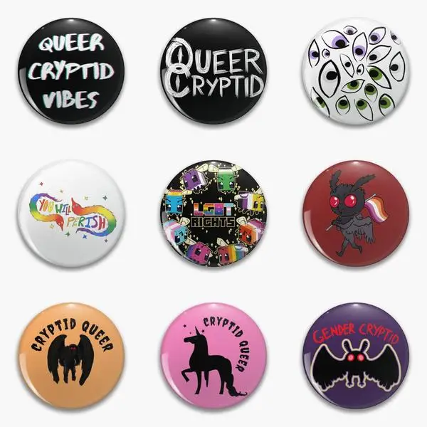 Заколка для воротника Queer Cryptid Vibes Eyes Genderqueer на мягкой пуговице настраиваемая