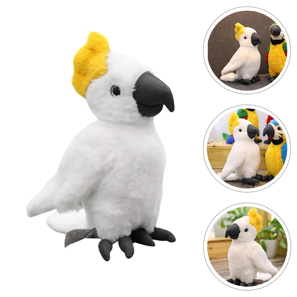 

Parrot Plush Toys Stuffedtoy Animal Kidssoft Plushie Pet Simulator X Simulated Bird Talking Cartoon Cockatoo White Simulation