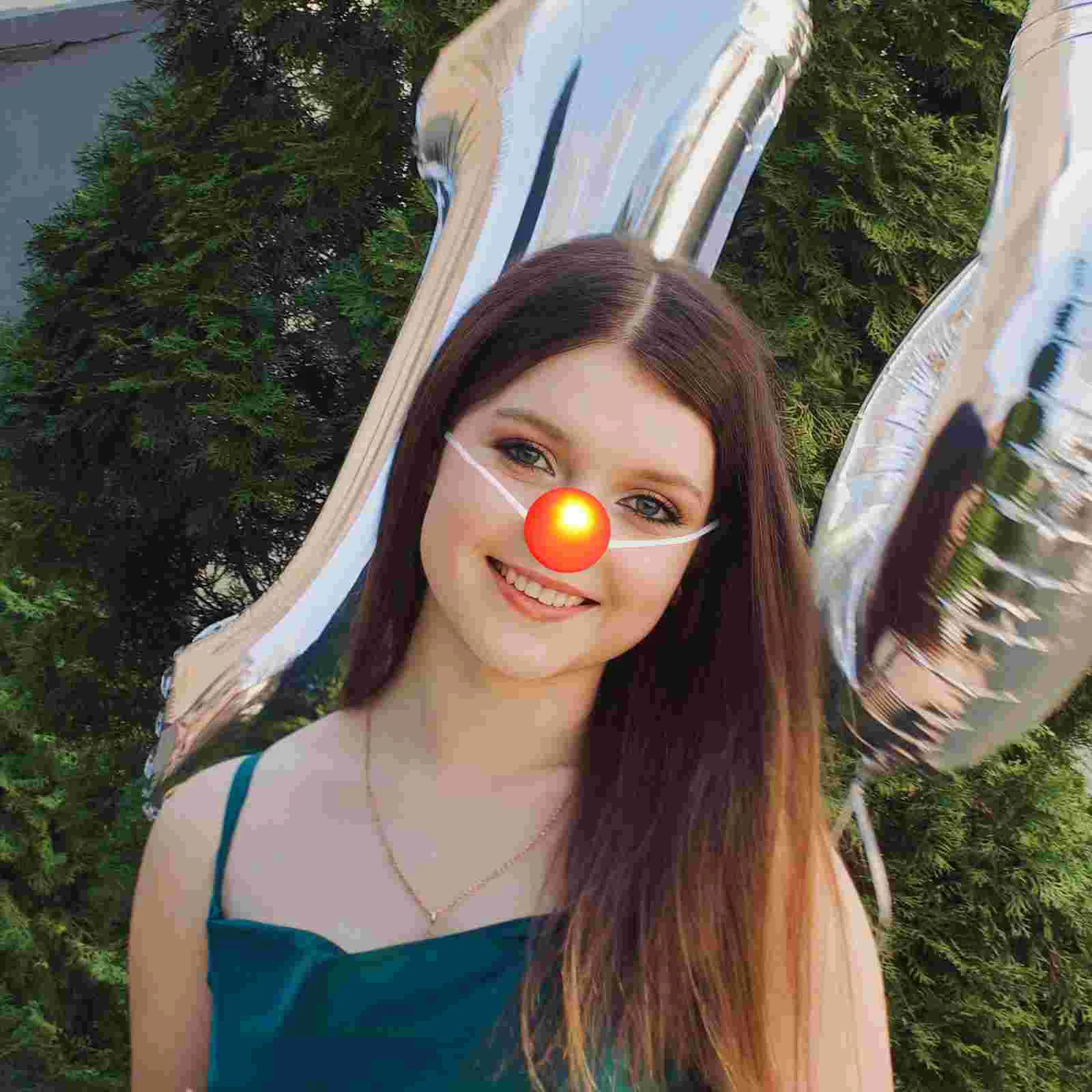 3 шт. клоунский нос красный мужской декор игрушка-маска фея мигающий светящийся