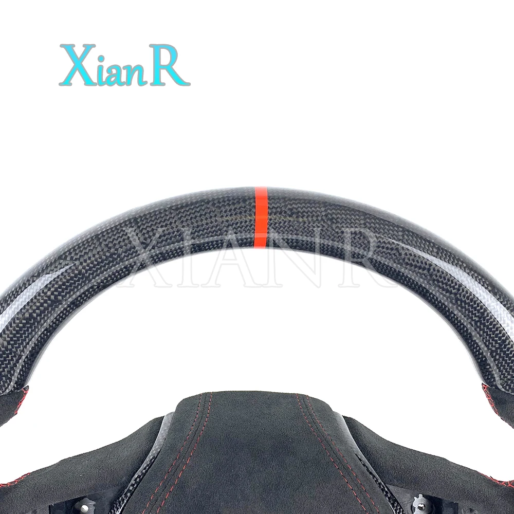 Индивидуальное черное рулевое колесо из алькантары сотового углеродного