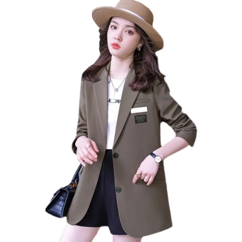 2023 Spring Autumn New Professional Blazer Jacket Women Outwear Korean Loose Long Sleeve Leisure Office Blazer Female Tops