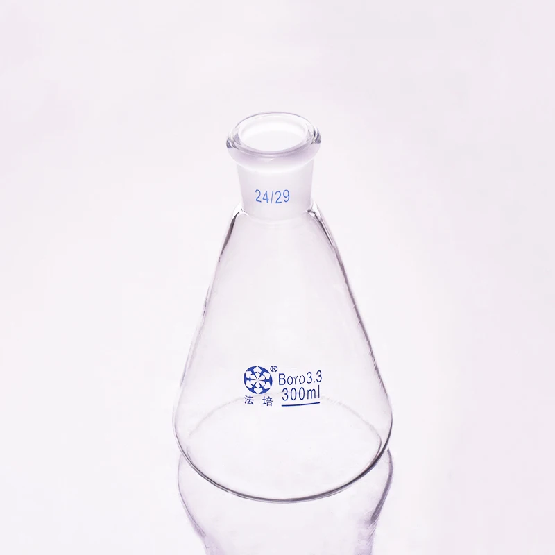 Conical flask with standard ground-in mouth,Capacity 300ml,joint 24/29,Erlenmeyer flask with standard ground mouth