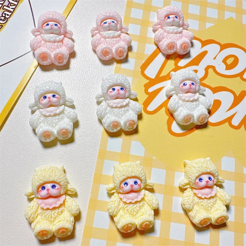 DIY милая мультяшная заколка для волос в виде овцы аксессуары из смолы самодельные