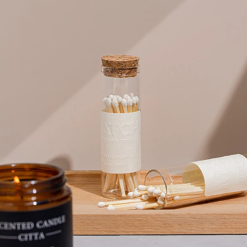 

Aromatherapy Candle Accessories Holiday Candle Glass Bottle Cigarette Lighter Candle Literary Style Color Match