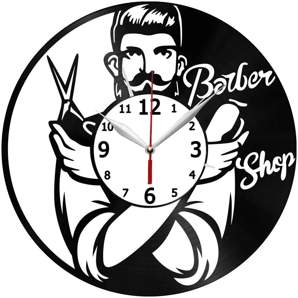 

Профессиональные виниловые настенные часы для парикмахера, настенные часы с виниловой пластиной, бесшумные и не тикающие