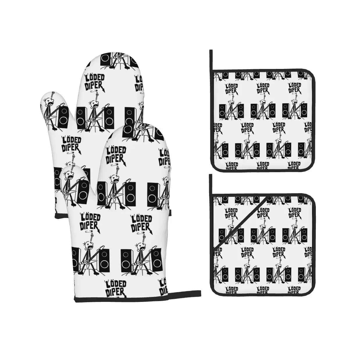 Фото Diary Of Wimpy Kid World Book Day Набор из 4-х кухонных прихваток и подставок под горячее для выпечки, приготовления пищи, барбекю, термостойкие нескользящие перчатки №1