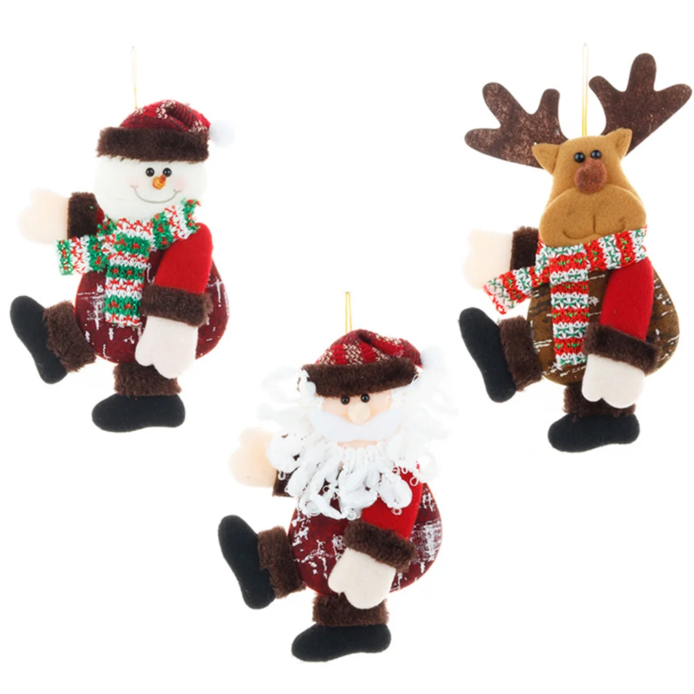 

3 Christmas Outdoor Decorations Funny Plush Stuffed Christmas Decoration Christmas Hanging Decorations