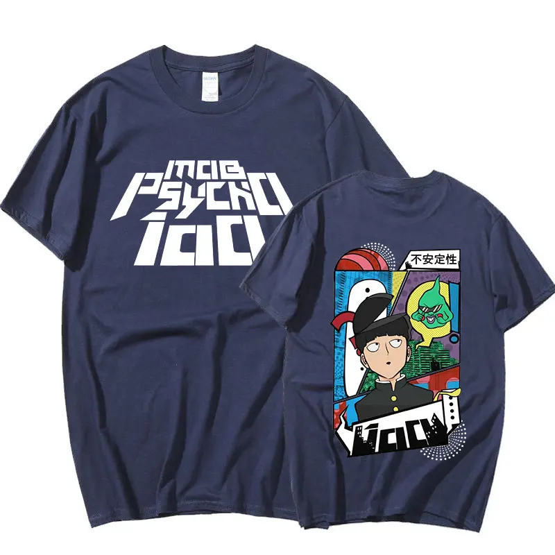 

Japan Anime Mob Psycho 100 Tshirt Shigeo Kageyama Print Tops Women Men Oversized T-shirt Cartoon Manga Short-sleev Tee Shirt