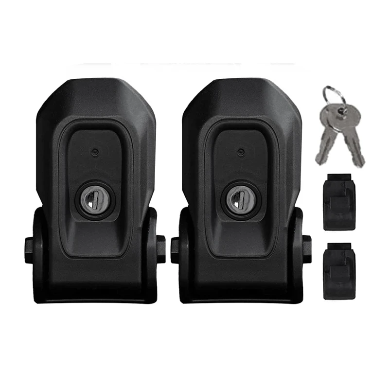 

2PCS Locking Hood Catch Bonnet Latch With Key Kit Abs+Metal Durable And Anti-Rust For Wrangler Jl 18-20 MGO3