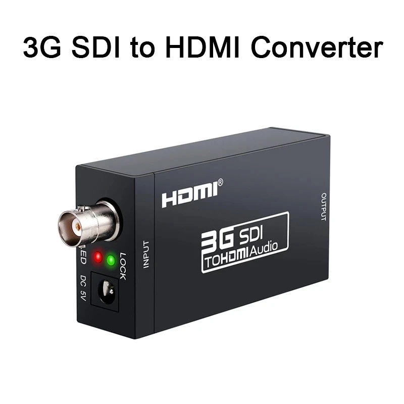 

SDI to HDMI-compatible Converter Adapter HD-SDI 3G-SDI to Full HD 1080P HD Audio Video Converter Signals Display on HDTV