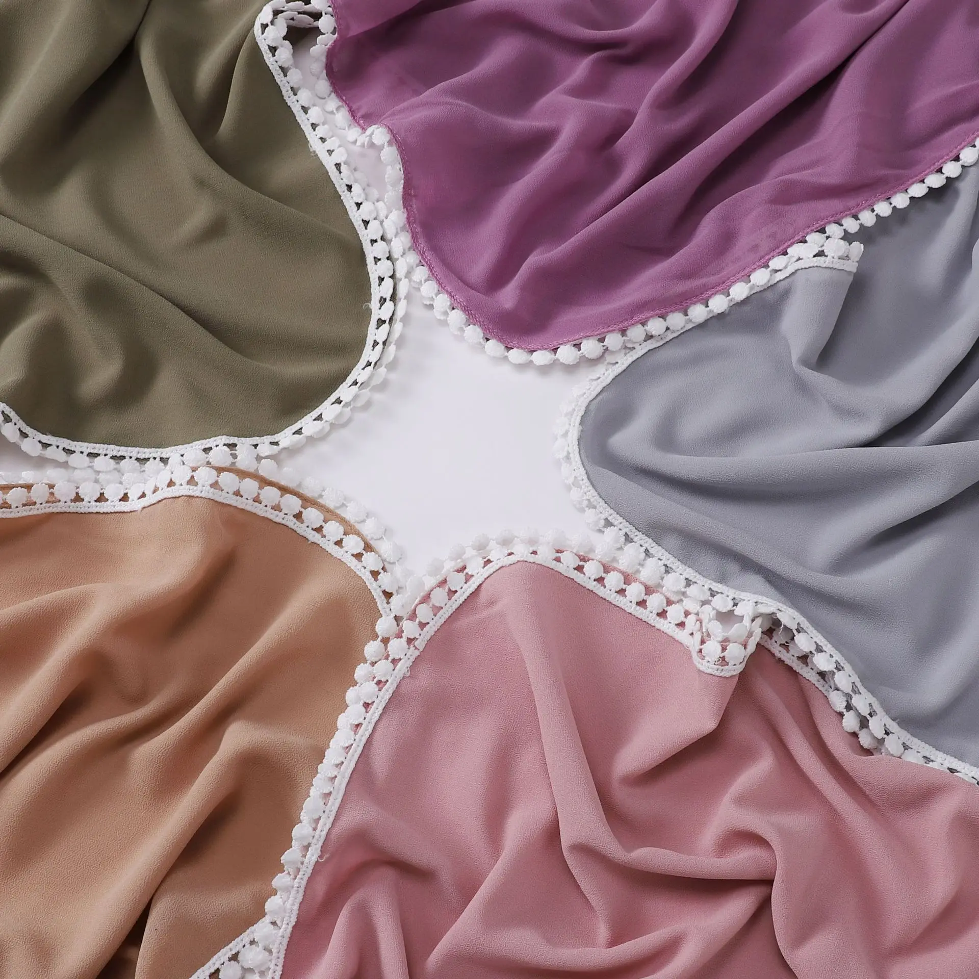 Новый шифоновый шарф с пузырьковым жемчугом мусульманский женский хиджаб тюрбан