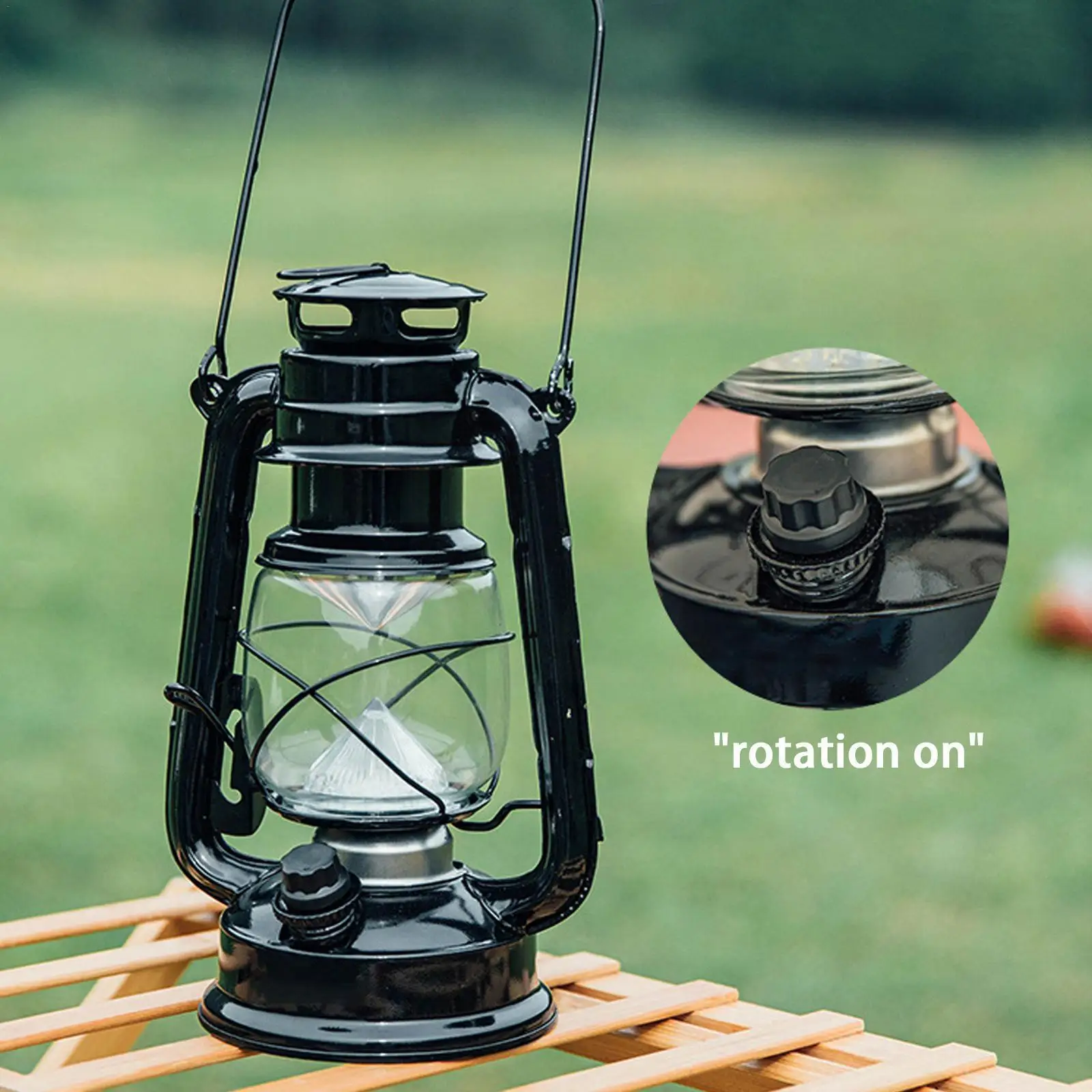 

Vintage Camping Lantern Led Portable Hanging Camping Light Fishing Lamp Dimming For Outdoor Garden Tent（without Battery） B2i8