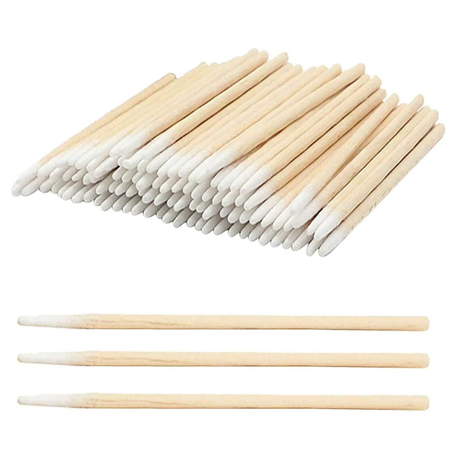 

100 шт./пакет Перманентный макияж, деревянный ватный тампон, микрокисть для ресниц, аппликатор