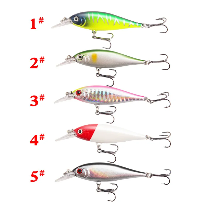 

X0021 New Lure 7.5cm/6g Submerged Long Tongue Minnow Bait ABS Material Simulation Fake Hard Bait Fishing Gear Products Wholesale