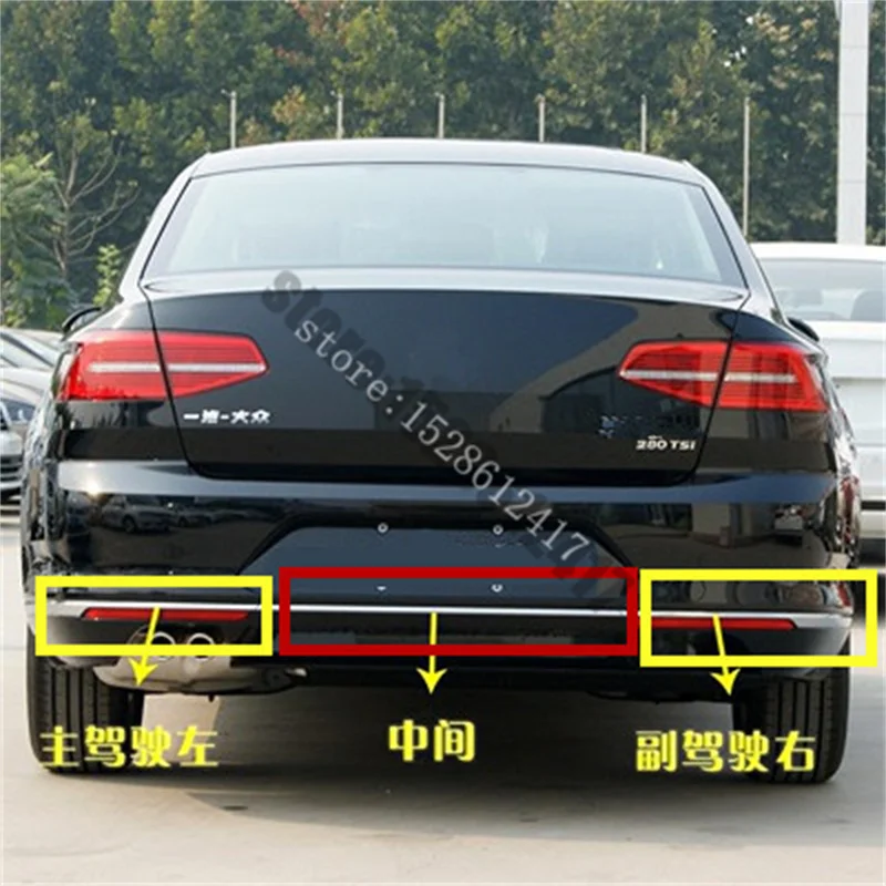 

For VW Volkswagen Passat B8L 2017 2018 2019 ABS car Rear bumper trim Chrome trim Protector strip Car Accessories