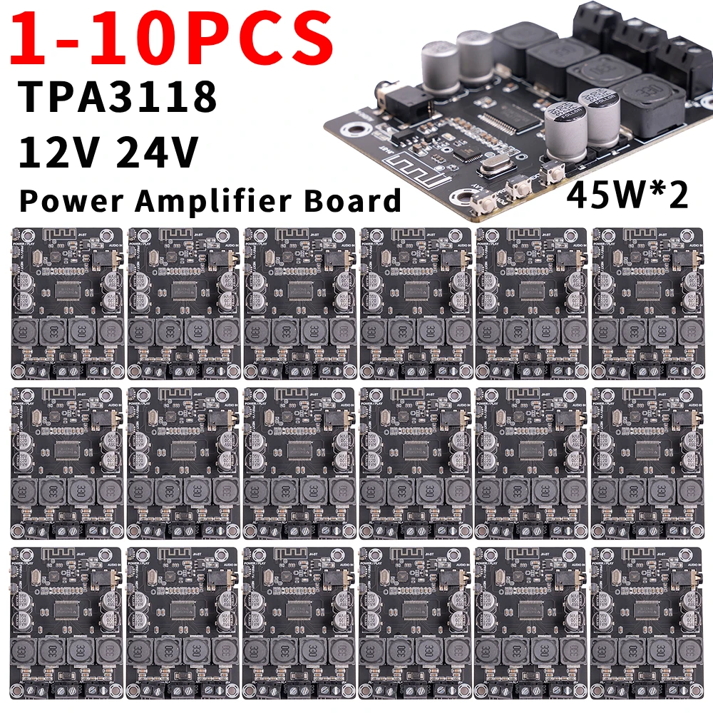 Усилитель мощности TPA3118, плата аудиоусилителя мощности 2x45 Вт, совместима с Bluetooth, плата цифрового усилителя, интегральные схемы