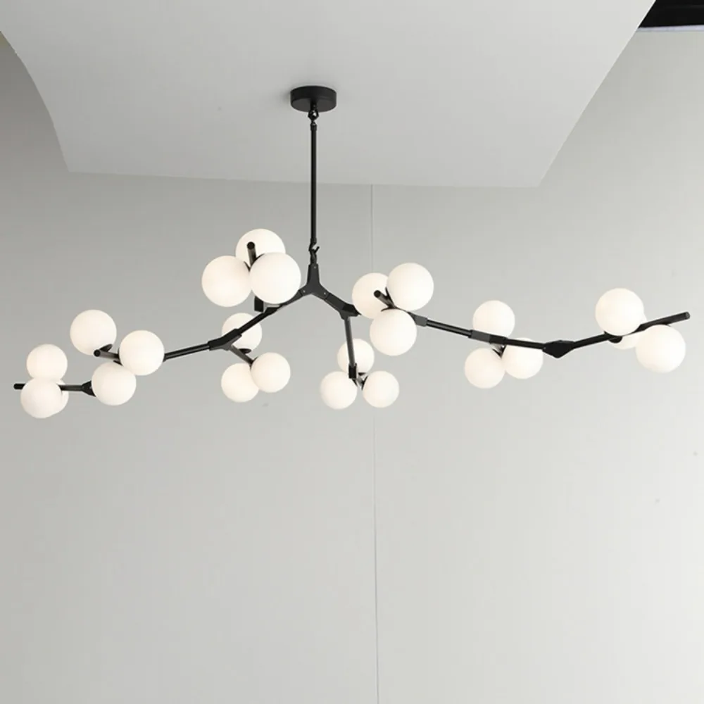 

Nordic Led Ceiling Chandelier Lustre Glass Balls 24 heads Hanging Pendant Lights Living Room Bedroom Decor Luminaire Black Gold