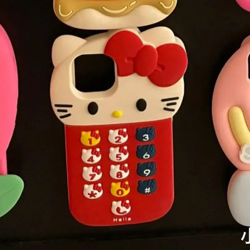 

Kuromi Kawaii Silicone Phone Case Sanrio Hello Kitty Anime Cartoon 3D Stereoscopic Iphone11/12/13/14 ProMax Cellphone Protective