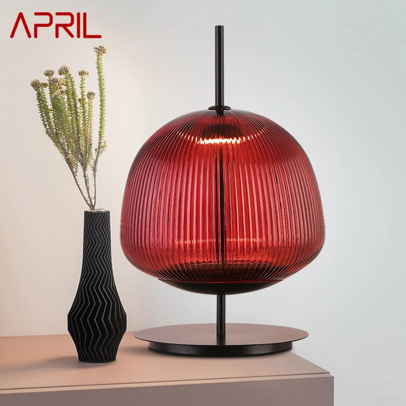 

APRIL Contemporary GlassTable Lamp Nordic Fashionable Living Room Bedroom Personality Creative LED Decoration Desk Light