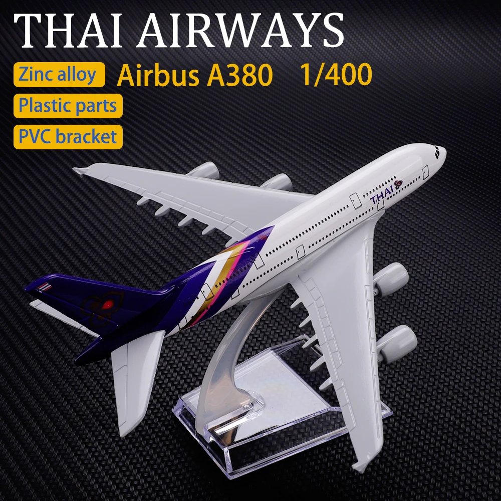 

Металлическая модель самолета 1:400 16 см Thai Airways Airbus A380 Металлическая копия Сплав Материал Авиационное моделирование Детские игрушки Пазлы По...
