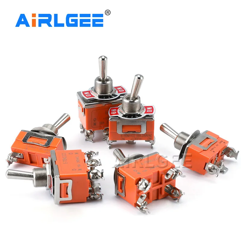 10 шт. ВКЛ./ВЫКЛ./вкл. Фиксация Тип 15 А 250 В 2/3 позиции 3/4/6 контактов терминал 12 мм