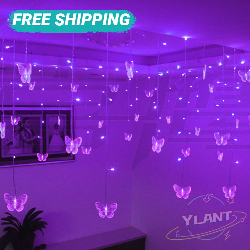 

YLANT Multicolor Butterfly LED Holiday Christmas Lights Garlands 3.5m 100 SMD EU/US/UK/AU PARTY Wedding Lamp 110V/220V