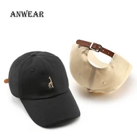 anwear 2022 spring baseball cap for women and men fashion giraffe embroidery hat adjustable leather buckle hats unisex gorras