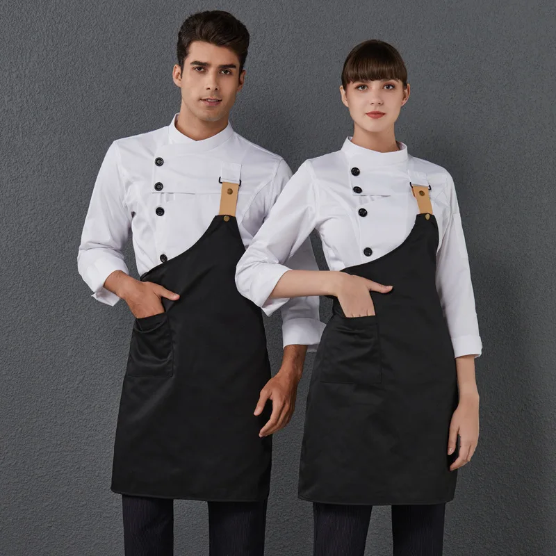 

C212 Master Chef Uniform Men Catering Restaurant Bakery Hotel Cafe Kitchen Jacket Shirt Workwear Belt Apron Cooking Cook Coat