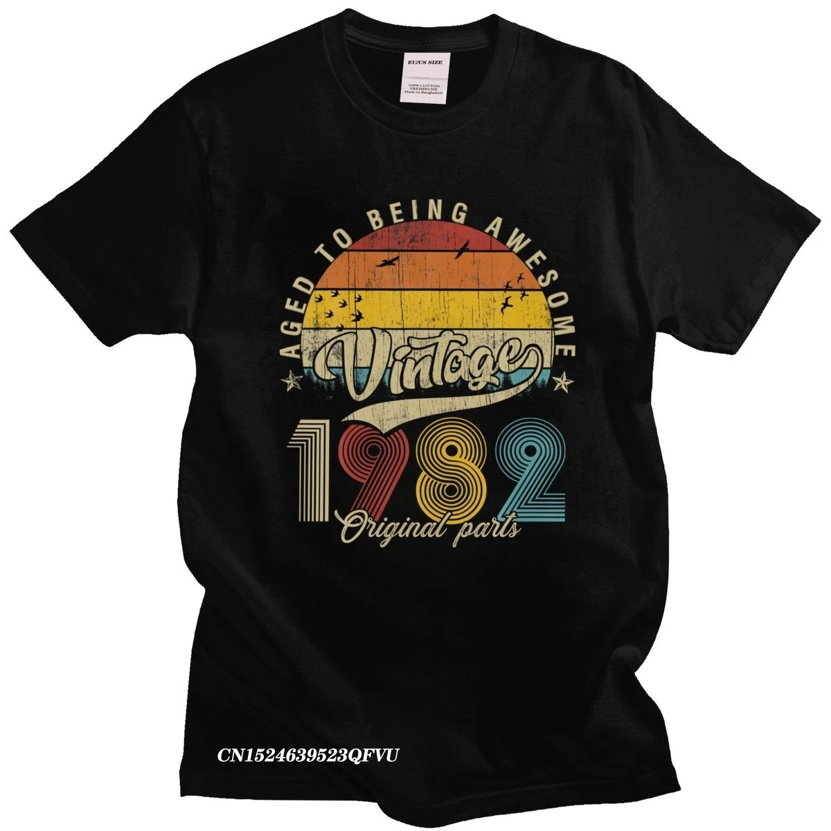 

Vintage 1982 Original Parts T Shirts Mens Camisas Mend Summer 38 Years Old Birthday Camisa Streetwear T-Shirt Casual Men Tshirt