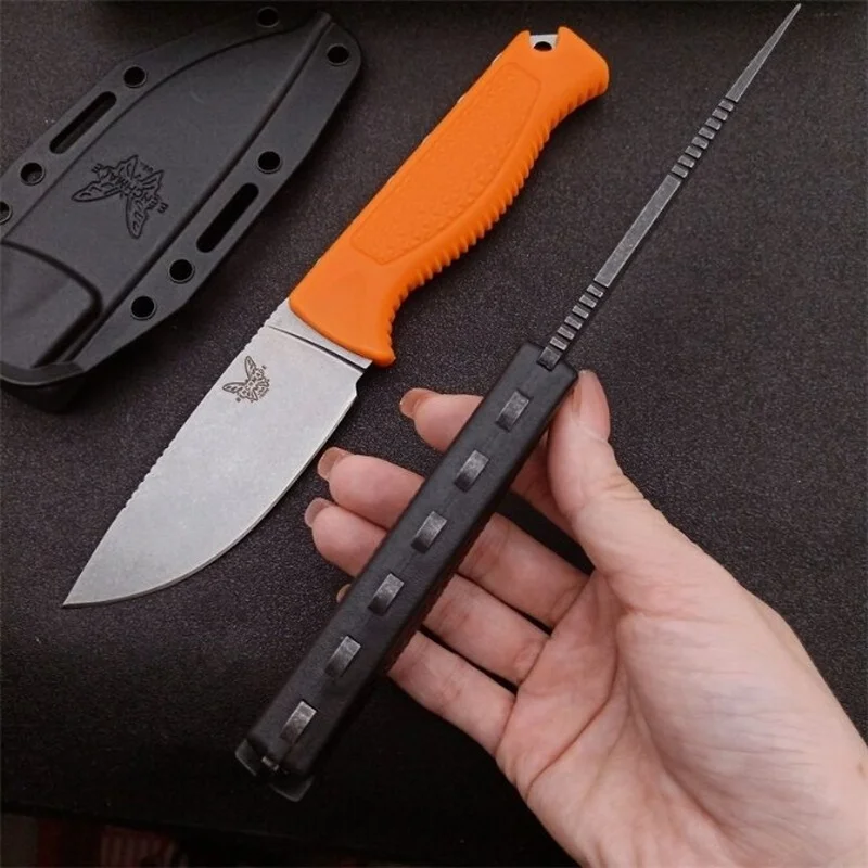 

High Quality BENCHMADE 15006 Outdoor Small Straight Knife Anti Slip Handle Camping Safety Defense Pocket Knives