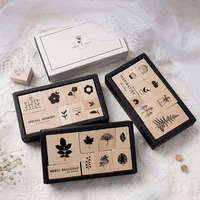 916pcsset 20x20mm wooden rubber stamps weather plant scrapbooking handmade diy kids stamps set high quality craft stationery