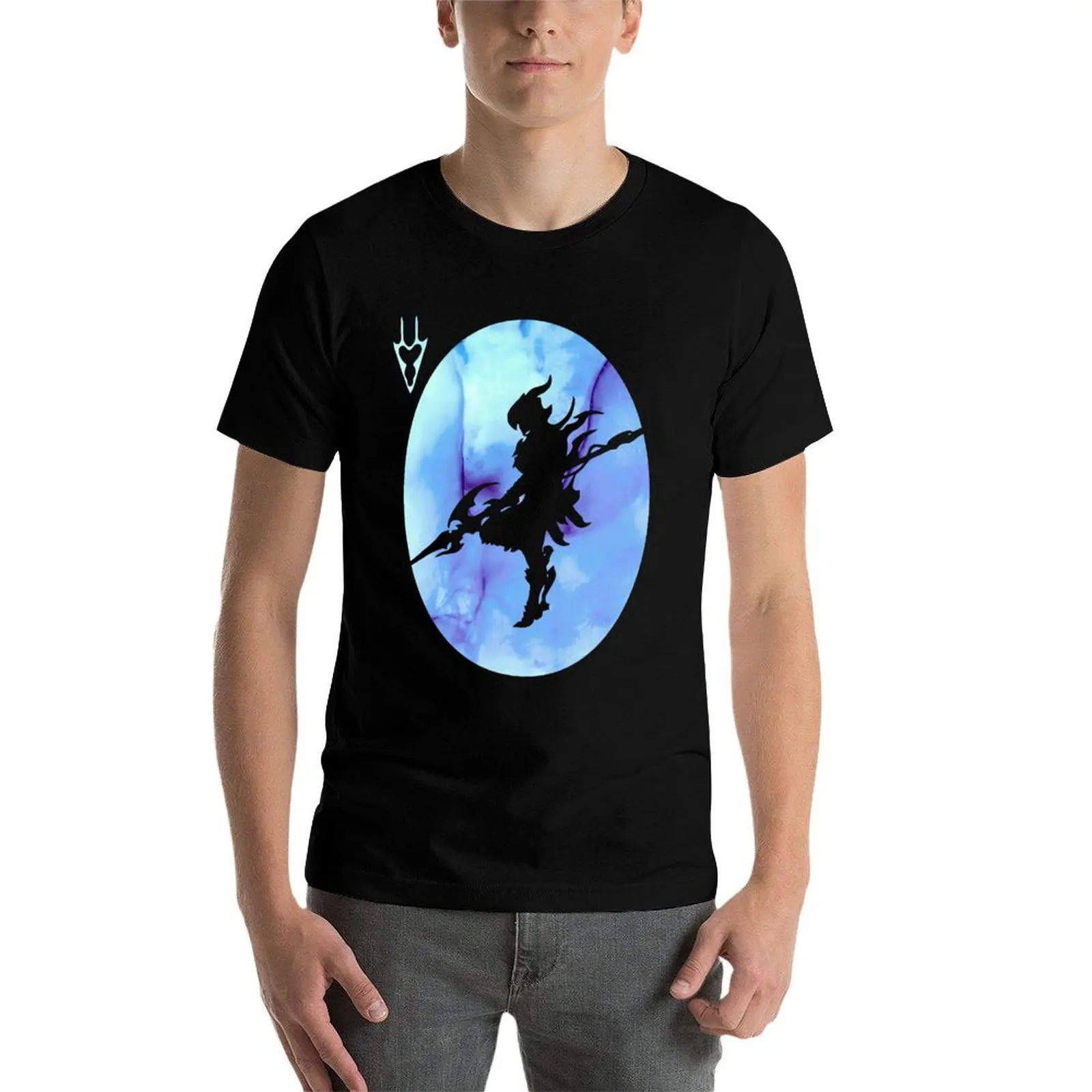 Фото Футболка FFXIV Dragoon Silhouette, удобная футболка больших размеров №4