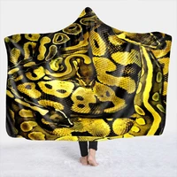 3d golden snake skin horror hooded blanket cartoon insect hoodie blanket travel camping fireworks blanket factory wholesale