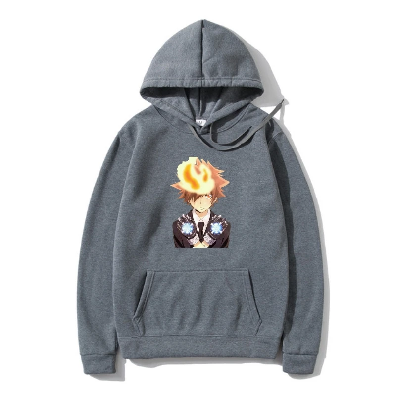 

Толстовка с капюшоном унисекс в стиле аниме, худи Katekyo HITMAN REBORN, мужская толстовка с капюшоном Sawadasunayoshi кёя Хибари, мужская толстовка с капюшо...
