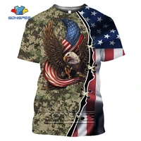 sonspee bald eagle 3d print t shirt fashion casual animal bird graphic short sleeve t shirt united states stars and stripes top
