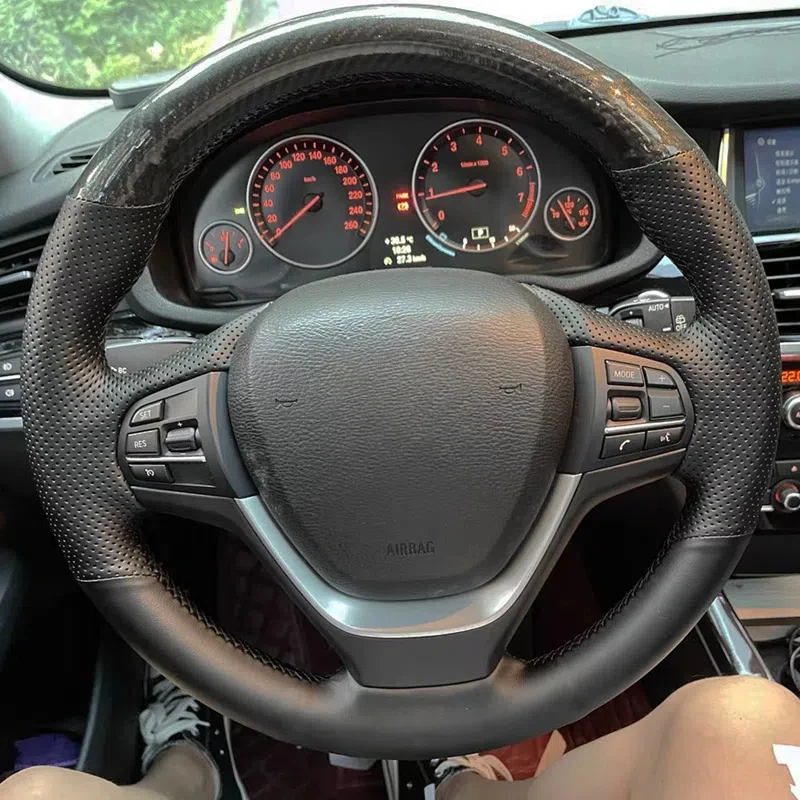 

Пользовательский Руль управления чехол из углеродного волокна натуральная кожа 100% подходит для BMW X3 F25 2010-2017 X4 F26 2014 автомобильные аксессуары для интерьера