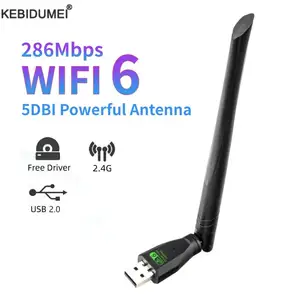 WIFI 6 USB Adapter AX300 Wireless Adapter Wlan Signal Receiver With High Gain Antenna 802.11n For Win7/10/11 Driver Free